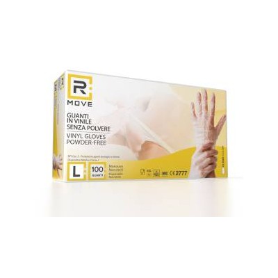 RMove 1Conf. da 100pz Tg.L - Guanti Vinyl Clear Uso Medico Senza Polvere