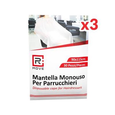 RMove Mantella Monouso per Parrucchieri 90x115cm 3Cnf/30pz
