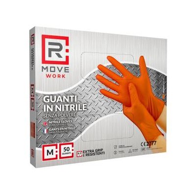 RMove Guanti Nitrile Arancione Lavoro SP FG 8.0g 1Cnf/50pz Tg M