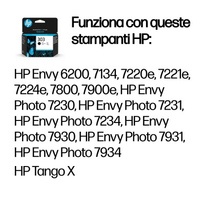 HP Cartuccia di inchiostro nero originale 303