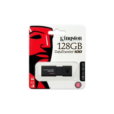 Kingston Technology DataTraveler 100 G3 unità flash USB 128 GB USB tipo A 3.2 Gen 1 (3.1 Gen 1) Nero