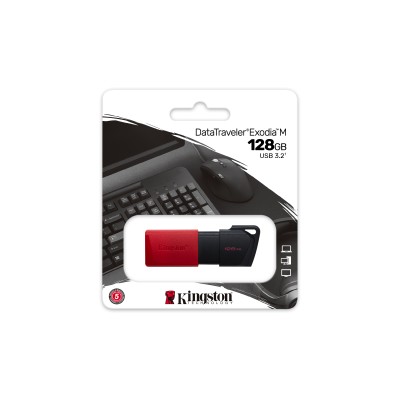 Kingston Technology DataTraveler 128GB USB3.2 Gen1 Exodia M (Nero + Rosso)