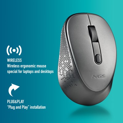 NGS DEW mouse Ufficio Ambidestro RF Wireless Ottico 1600 DPI