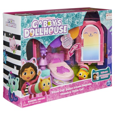 Gabby's Dollhouse , La camera da letto di Cuscigatta, mini playset stanze della casa, giochi per bambini dai 3 anni in su
