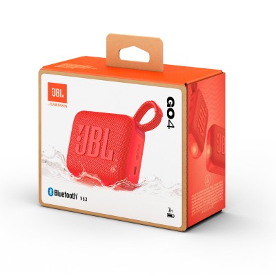 JBL Go 4, Sistema audio portatile waterproof e dustproof, Rosso
