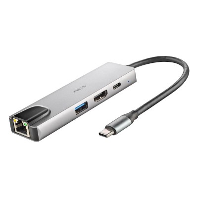 NGS NGS-HUB-0140 hub di interfaccia USB 2.0 Type-C 5000 Mbit/s Alluminio, Nero