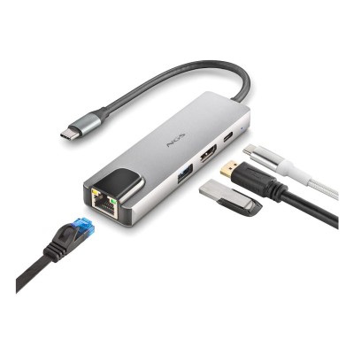 NGS NGS-HUB-0140 hub di interfaccia USB 2.0 Type-C 5000 Mbit/s Alluminio, Nero