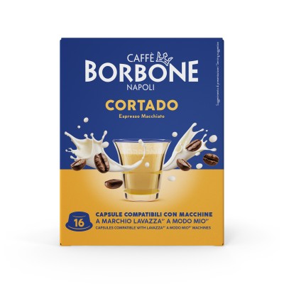 Caffè Borbone Capsule Compatibili Sistema A Modo Mio - Cortado - 16 Caps