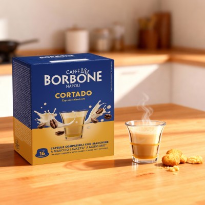 Caffè Borbone Capsule Compatibili Sistema A Modo Mio - Cortado - 16 Caps