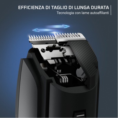 Rowenta Stylis Regolabarba, Lame Autoaffilanti, 2 Pettini Regolabili TN2804E0