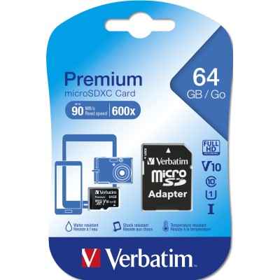 Verbatim Premium 64 GB MicroSDXC Classe 10