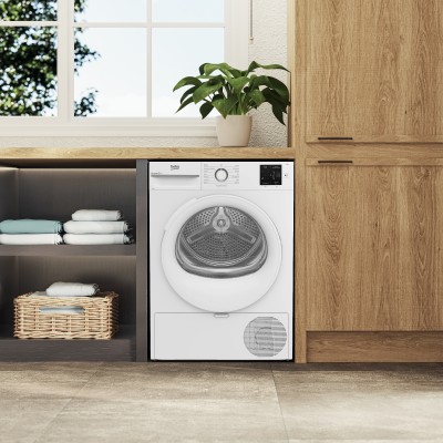 Beko BMTR38W Asciugatrice 8kg, Classe D, Linea Estetica NX, motore asincrono, Display digitale, colore Bianco, oblò Bianco