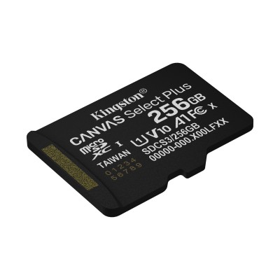 Kingston Technology 256GB microSDXC Canvas Select Plus Gen3 150MB/s A1 (Adattatore SD incluso)
