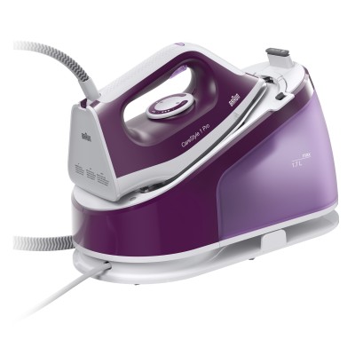 Braun CareStyle 1 Pro - Ferro da stiro con caldaia, Piastra con tecnologia FreeGlide3D, 2200W, 1,7L, Viola (IS1514VI)