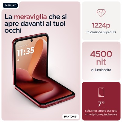 Motorola razr 60 ultra 17,7 cm (6.96") Doppia SIM Android 15 5G USB tipo-C 16 GB 512 GB 4700 mAh Bordeaux