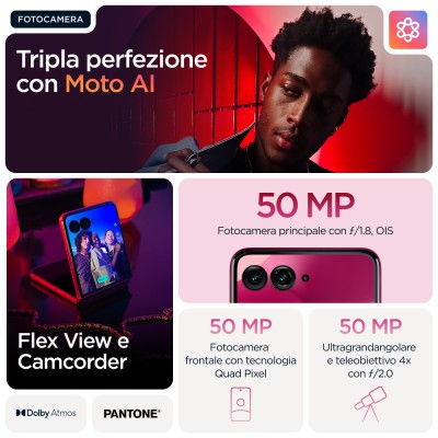 Motorola razr 60 ultra 17,7 cm (6.96") Doppia SIM Android 15 5G USB tipo-C 16 GB 512 GB 4700 mAh Rosa