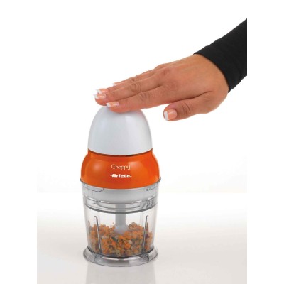 Ariete 1836 Choppy - Tritatutto con lame in Acciaio Inox - si avvia premendo il coperchio - 250 ml - 160 Watt - Arancione