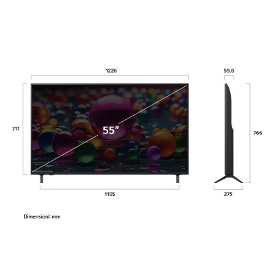 LG UHD AI 55UA75006LA TV Serie UA75 55'' 4K, α7 Gen8, HDR10, 20W, 3 HDMI con Game Optimizer, Smart TV WebOS 25