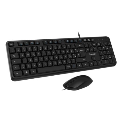 Vultech KM-811 tastiera Mouse incluso Ufficio USB QWERTY Italiano Nero