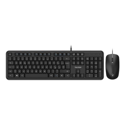 Vultech KM-811 tastiera Mouse incluso Ufficio USB QWERTY Italiano Nero