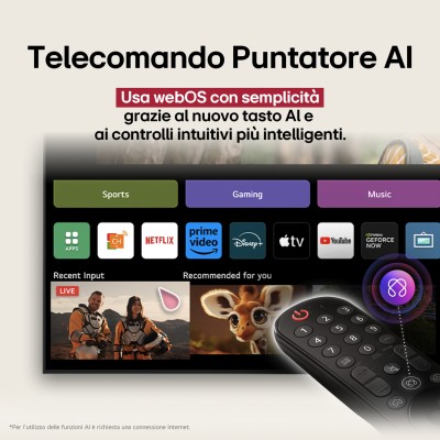 LG OLED AI OLED48B56LA TV Serie B5 48'' 4K, α8 Gen2, Dolby Vision, 20W, 4 HDMI con VRR 120Hz, G-Sync, Smart TV WebOS 25
