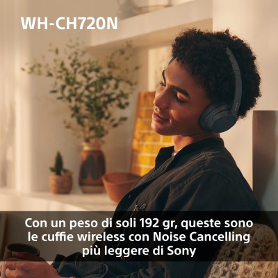 Sony WHCH720NP.CE7 cuffia e auricolare Con cavo e senza cavo A Padiglione Musica e Chiamate USB tipo-C Bluetooth Blu