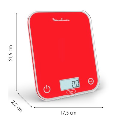 Moulinex BN50U3 bilancia da cucina Rosso Superficie piana Rettangolo Bilancia da cucina elettronica