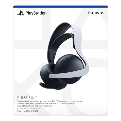 Sony PULSE Elite Auricolare Con cavo e senza cavo A Padiglione Gaming Bluetooth Base di ricarica Nero, Bianco