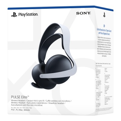 Sony PULSE Elite Auricolare Con cavo e senza cavo A Padiglione Gaming Bluetooth Base di ricarica Nero, Bianco