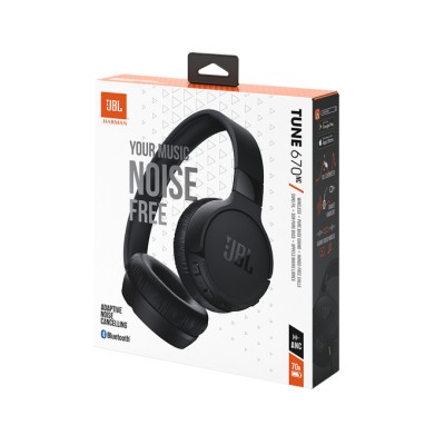 JBL Tune 670NC Auricolare Con cavo e senza cavo A Padiglione Musica e Chiamate USB tipo-C Bluetooth Nero