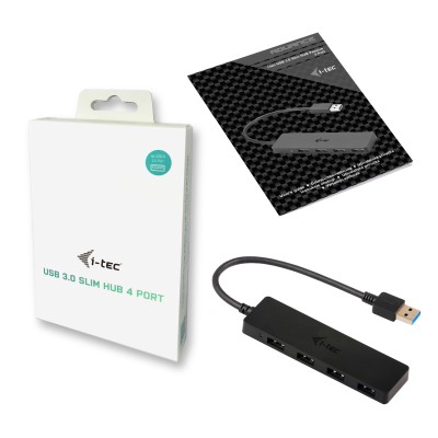 i-tec Advance U3HUB404 hub di interfaccia USB 3.2 Gen 1 (3.1 Gen 1) Type-A 5000 Mbit/s Nero