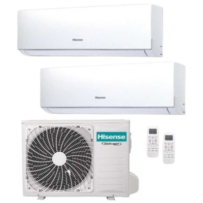 Hisense Climatizzatore Dual 7000BTU+12000BTU Pompa Calore A++/A+ WiFi Hi-Comfort Split Inverter 2AMW52U4RXC