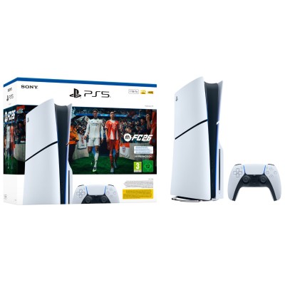 Sony PlayStation 5 + EA Sports FC 26 Bundle 1 TB Wi-Fi Nero, Bianco