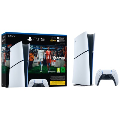 Sony PlayStation 5 Digital + EA Sports FC 26 Bundle 825 GB Wi-Fi Nero, Bianco