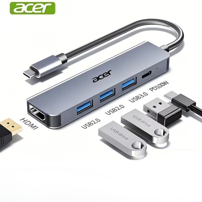 Acer Dock USB-C 5 in 1 con Adattatore HDMI e Caricatore PD 1xUSB-c 3xUSB 1xHDMI