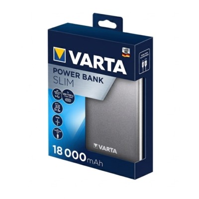 Varta Power Bank 18000mAh Slim 1 USB-C 1 USB-A 1 MICRO-USB
