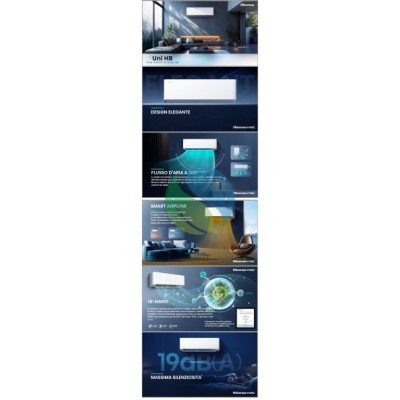 Hisense Trial Split 12+12+12 Btu 3AMW72U4RJC HB35XU0AG HB35XU0AG HB35XU0AG Condizionatore UNI HB Bianco WiFi R-32