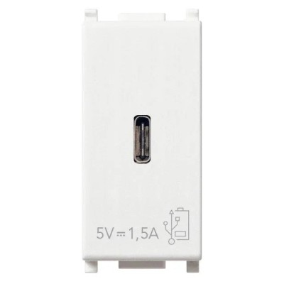 Presa USB C Vimar Plana 5V1,5A Bianca - Codice SKU 14292.C, Ricarica Efficiente e Design Elegante