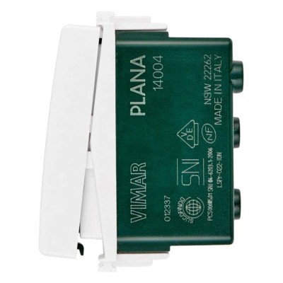 Vimar Plana Deviatore 1P 10A 14004 - Illuminabile, Design Elegante, Compatibile Plack Clack®