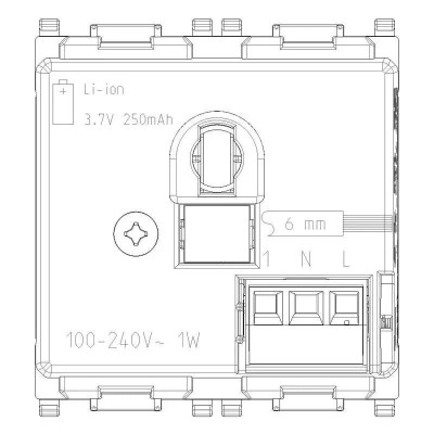 Torcia Di Emergenza Vimar Plana 2 Moduli 14397 - Led Alta Efficienza, Batteria Ricaricabile, Autonomia 2,5 Ore