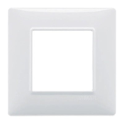 Placca Vimar Plana 2 Moduli Bianco SKU 14642.01 - Design Elegante e Resistente in Tecnopolimero