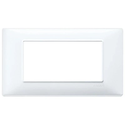 Vimar Plana Placca 4 Moduli Bianco RAL 9016 - Materiale Termoplastico - SKU 14654.01