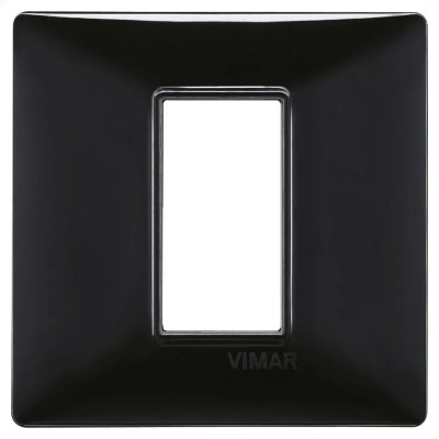 Placca Vimar Plana 1 Modulo Colore Nero SKU 14641.05 - Design Elegante e Brillante in Plastica Resistente