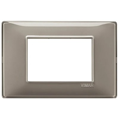 Placca Vimar Plana 3 Moduli Cenere 14653.40 - Design Elegante, Resistente in Tecnopolimero