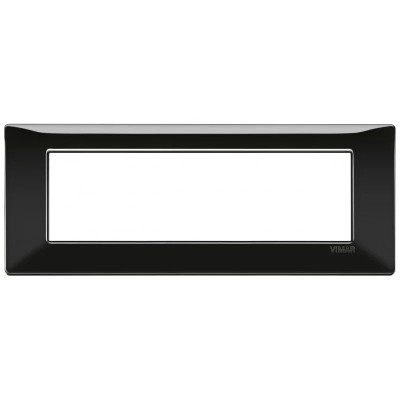 Placca Vimar Plana 7 Moduli Nero 14657.05 - Design Moderno in Tecnopolimero, Installazione Facile