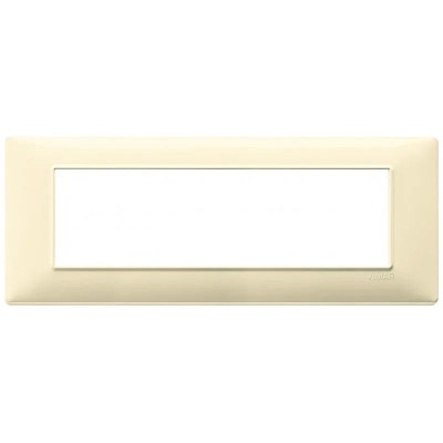 Placca Vimar Plana 7 Moduli Crema SKU 14657.04 - Design Elegante e Funzionale, Resistente e Facile da Installare