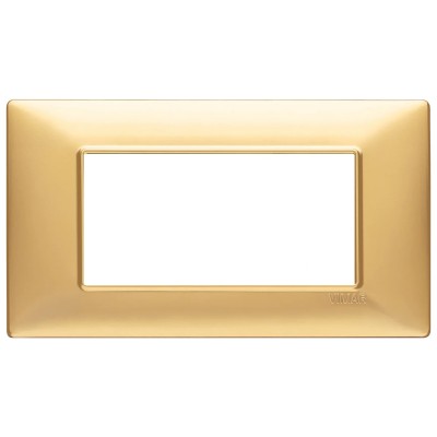 Vimar Plana Placca 4 Moduli Oro Opaco 14654.25 - Elegante, Resistente e Compatibile con Base Vimar 14614
