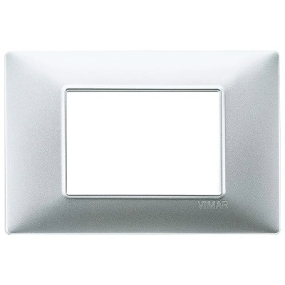 Vimar Plana Placca 3 Moduli Argento Opaco 14653.20 - Tecnopolimero, 120x81mm, Elegante e Funzionale