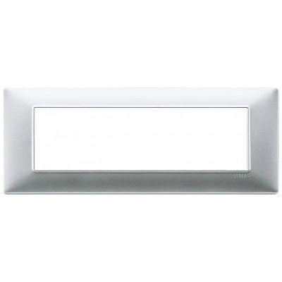 Vimar Plana Placca 7 Moduli Argento Opaco SKU 14657.20 - Design Elegante e Durevole in Tecnopolimero