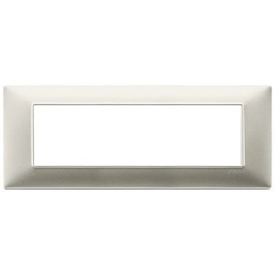 Placca 7 Moduli Vimar Plana Nichel Opaco 14657.21 - Design Elegante, Tecnopolimero Resistente, Dimensioni 206x81mm